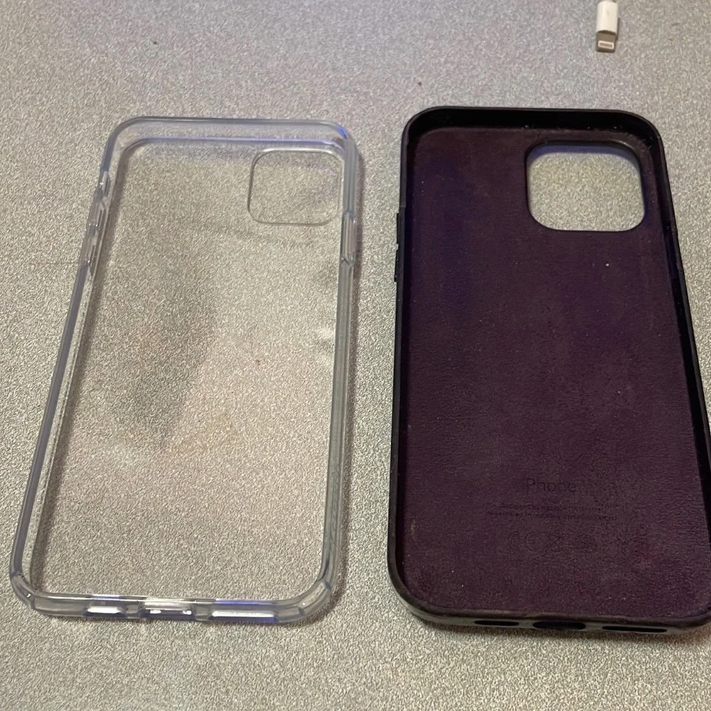 Apple phone case with magnet of credit card . 100’/. Lather plus one clear case